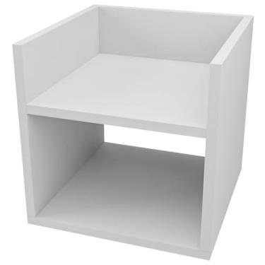 Imagem de Mesa De Cabeceira Nicho Suspenso Quarto Mdf Resistente 15mm Branco