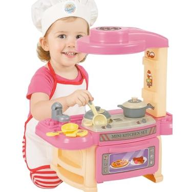 Imagem de Kit Cozinha Infantil Fogão Com Som/Luz Sai Vapor Kit Com 27 Pcs - PRESENTE DIA DAS CRIANÇAS