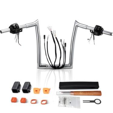 Imagem de MoKitDora Suporte de macaco de elevação de 25,4 cm para Harley Sportster/Dyna/Softail/Road King pré-cabeado 1996-2006 Harley Sportster/Dyna/Softail/Road King Fios CAN-Bus/seta de sinalização/Kit de