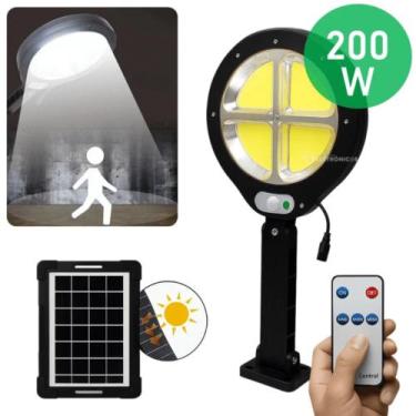 Imagem de Refletor Solar LED 200W com Sensor e Controle Remoto Iluminação Extern
