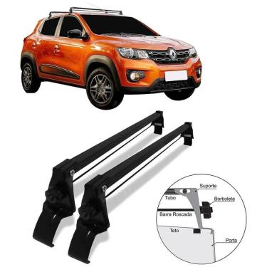 Imagem de Rack de teto bagageiro vhip Renault Kwid 45kg preto