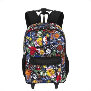 Imagem de Mochila de Rodinha Carrinho Sestini Nba Begins Reforçada 17L, Preto, U
