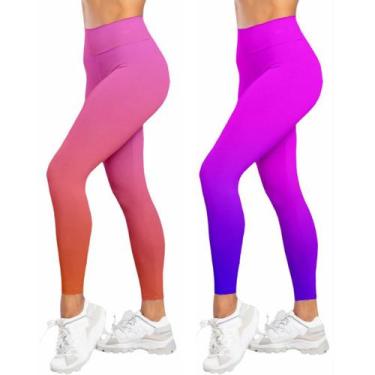 Imagem de Kit 2 Calça Legging Degrade Cós Alto Fitness Feminina Caminhada Academ
