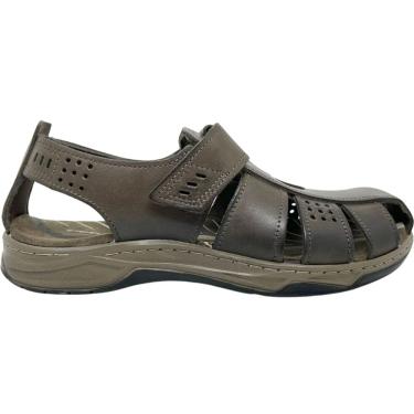 Imagem de Sandália Masculina Fechada Casual Dia a Dia Passeio em Couro Amortech Ultra Conforto Pegada 132255