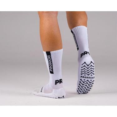 Imagem de Meia Antiderrapante Prosocks UltraGrip - Tamanho Único Adulto, Branco
