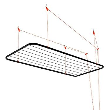 Imagem de Varal de Teto em Aço, Cor Preta, Maxeb.