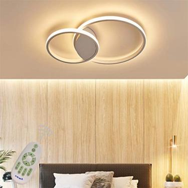 Imagem de Luminária de teto embutida para quarto, sala de jantar, corredor, luminária regulável com controle remoto, design moderno de anel redondo, abajur acrílico decorativo, lustre para iluminação