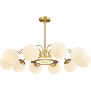 Imagem de Lustre Sputnik 10 Luzes Pingente de Latão Dourado Lustre Moderno de meados do século, Decoração Moderna