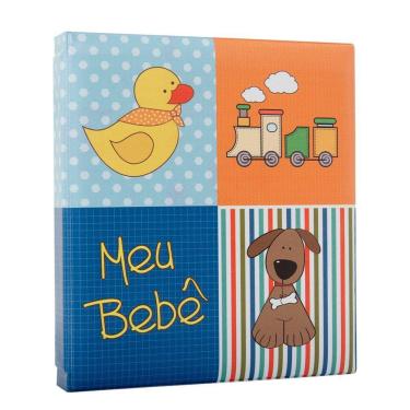 Imagem de Álbum Fotográfico Com Estojo Para 80 Fotos 15X21 - Baby Bebê Bichinhos Menino