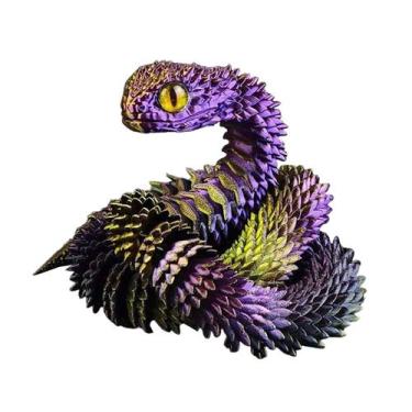 Imagem de Conjunto de brinquedos de animais impressos em 3D Snake Articulated Fl