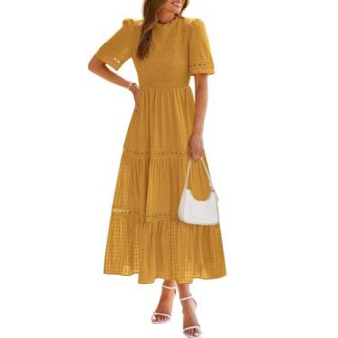 Imagem de Vestido de verão DOWERME Casual Boho Hollow Out Ruffle Maxi