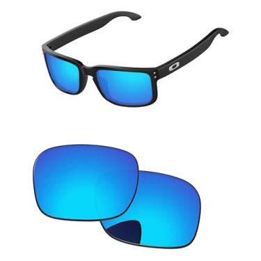 Imagem de PapaViva Lentes de substituição para óculos de sol Oakley Holbrook OO9102 55 mm Ice Blue Pro+ antirreflexo polarizado
