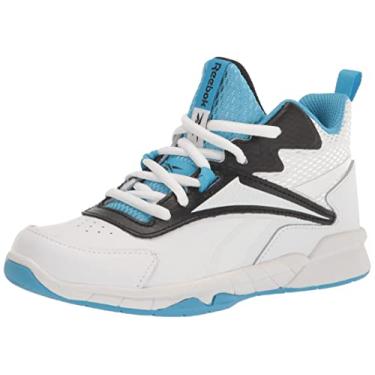 Imagem de Reebok Tênis de basquete unissex infantil More Buckets, Branco/preto/sempre azul, 19 BR
