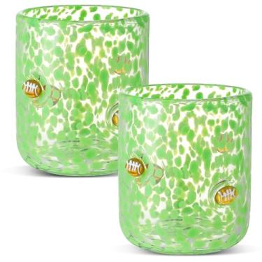 Imagem de SiliFine 2 peças de copos de suco de ícone de futebol - copo de café sem haste de futebol de 396 g para presente de suprimentos de festa (verde)