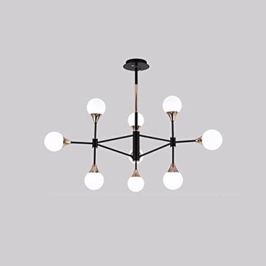 Imagem de YQSLQZZ Luzes de teto semiembutidas, lustre Sputnik pós-moderno, lustres de iluminação decorativa de teto vintage americano para sala de estar, quarto, sala de jantar, bar