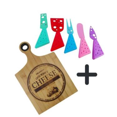 Imagem de Conjunto Para Queijo e Frios Com5 Talheres E Tabua Em Bambu - Clink