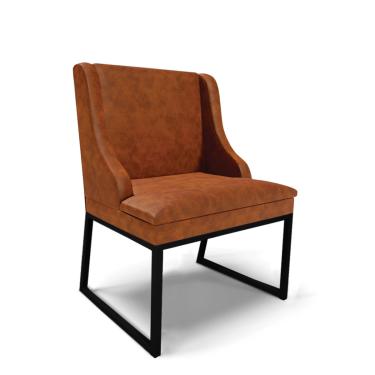 Imagem de Cadeira Sala de Jantar Industrial Preto Liz Sintético PU D03 - D'Rossi