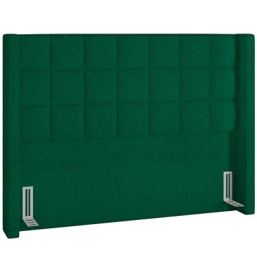 Imagem de Cabeceira Cama Box Casal 140 cm P05 Paris Bouclê Verde - Lyam Decor