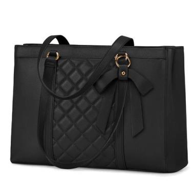 Imagem de Bolsa para laptop RAINSMORE para mulheres de 15,6 polegadas de couro i