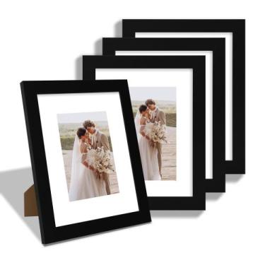 Imagem de Conjunto de 4 porta-retratos Hongkee 8x10 com moldura de vidro e madei