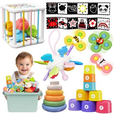 Imagem de Conjunto de brinquedos Montessori FLLOBE para bebês de 6 a 12 meses co
