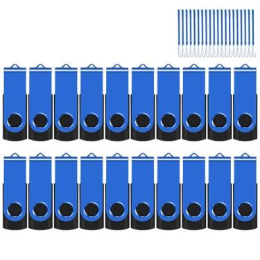 Imagem de Unidade flash USB EASTBULL 4 GB USB 2.0, pacote com 20 cordões, azul