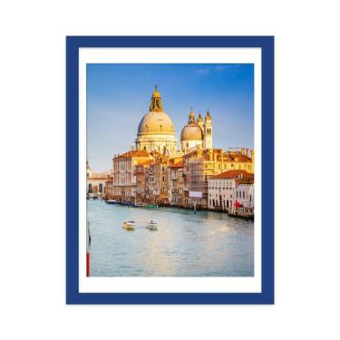 Imagem de Porta-retratos wyooxoo 12x16 azul escuro em madeira maciça