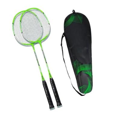 Imagem de Kit De Badminton Com 2 Raquetes E 6 Bolas Com Bolsa De Transporte(2 Raquetes Amarelas)