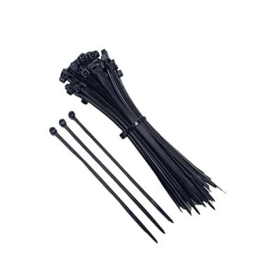 Imagem de Abraçadeira de Nylon Enforca Gato 2.5 * 100MM | Pacote com 100 Peças | Preta e Pequena Para Organização De Fios, Cabos, Lacres e Malotes (Preto)