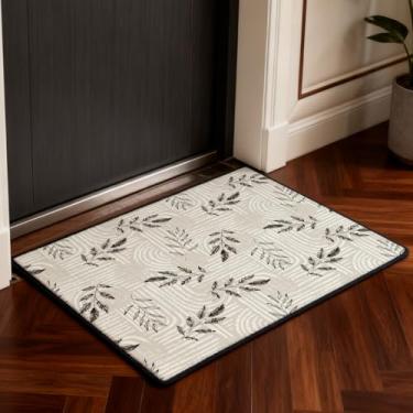 Imagem de NABURGRI Tapete de entrada 2x3 antiderrapante tapete de borracha de pilha baixa para quarto, escritório, faculdade, dormitório, moderno, tapete de porta impresso personalizado (cinza, colorido)