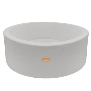 Imagem de HARBOLLE Poço de bola de espuma para crianças pequenas, feito à mão, macio, redondo, piscina, cercadinho infantil não incluído, bolas 90 x 30 cm - cinza