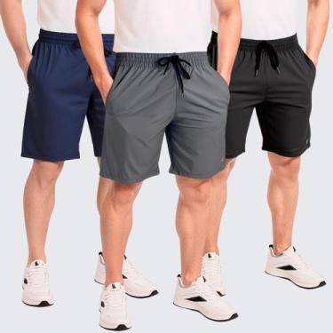 Imagem de Kit 3 Bermuda Masculina Short Treino Tactel Com Elastano - BEN20 PREMI