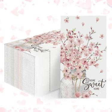 Imagem de Horaldaily 100 guardanapos decorativos de papel descartáveis Sping Valentine, garrafa de pedreiro de flores, toalha de mão para festa, almoço, jantar, cozinha, banheiro