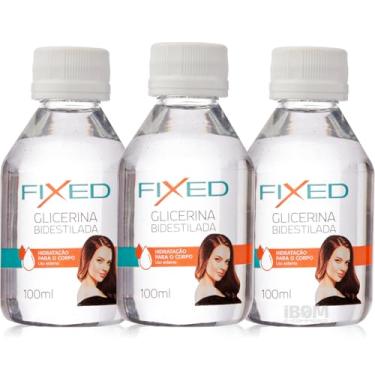 Imagem de Kit Fixed Glicerina Bidestilada para Corpo e Cabelos, Kit com 3 Unidades de 100ml, Hidratação Intensa, Umectante Natural de Alta Performance, Grau Farmacêutico