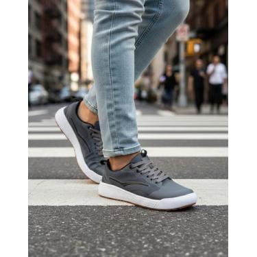 Imagem de Tênis Masculino Casual Adulto Bird Ultra Confortável Macio, Grafite, 4