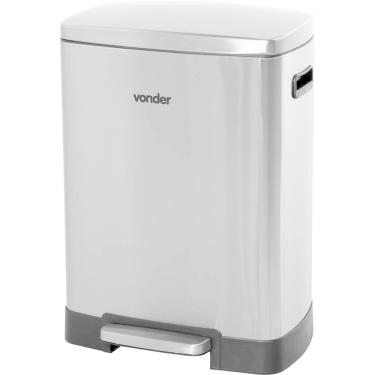 Imagem de Lixeira Retangular 50 Litros Inox Tampa Pedal Vonder