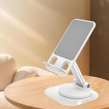 Imagem de Suporte de celular para mesa, ângulo ajustável, dobrável, suporte de mesa compatível com iPhone 16, 15, 14, 13, 12, 11 e todos os smartphones, branco