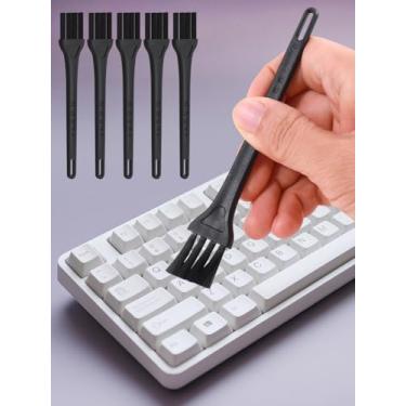 Imagem de 5 pincéis de limpeza de teclado mini para teclado de computador, placa-mãe, câmera, espaço pequeno, alça de polipropileno, nylon, antiestática, escova de limpeza de poeira eletrônica