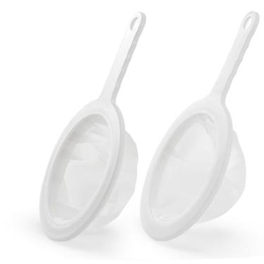 Imagem de Conjunto de coador multimalha premium, peneira de malha fina de nylon e plástico, malha 100/200, pacote com 2, para chá, café, leite de nozes, suco, caldo, vitaminas