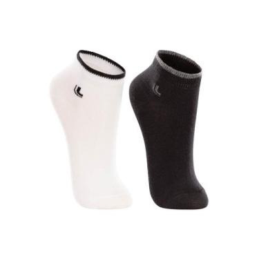 Imagem de Meia Infantil Lupo 02835 Cano Ku Kit Com 2 Curto, Preto, Cinza, Branco