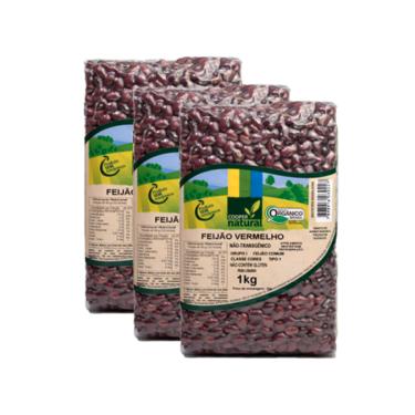 Imagem de Kit 3X: Feijão Vermelho Orgânico Coopernatural 1kg