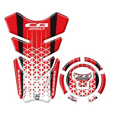 Imagem de Kit Protetor Tanque Bocal Adesivo Moto Honda Cb Twister Ano 2022/23 Vermelho