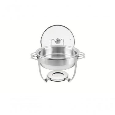 Imagem de Rechaud Tramontina Redondo Em Inox Banho Maria Com Suporte Para Tampa 4,3 L