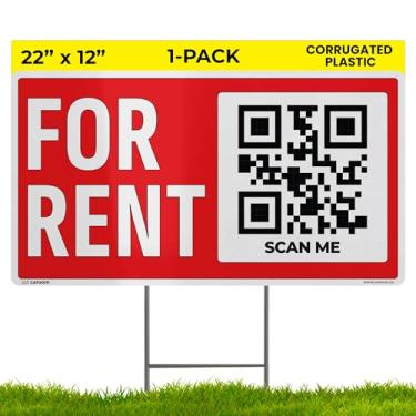 Imagem de Placa para aluguel de quintal de 55 x 30 cm com código QR (pacote com 1)