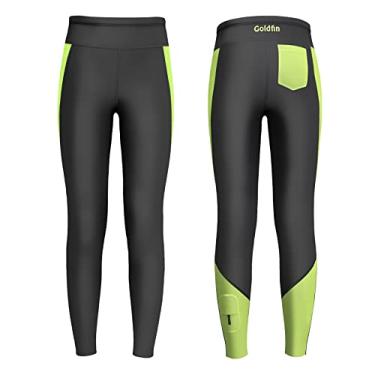Imagem de GoldFin Calças de neoprene para crianças, para meninos e meninas, roupas molhadas de 2 mm, mantém quente em água fria, surfe, natação, snorkeling, caiaque, preto, tamanho 6