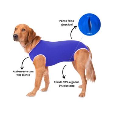 Imagem de Roupa Pós Cirúrgica Com Zíper Macho Castração Cachorro Pet - PARA PETS