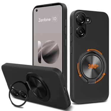 Imagem de Capa de telefone compatível com ASUS Zenfone 10 / Zenfone 9, suporte de anel giratório de 360° com suporte/suporte de silicone TPU Silm Fit capa protetora à prova de choque para ASUS Zenfone 10/9