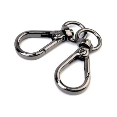 Imagem de VersaKits 10 peças de fechos de garra de lagosta giratórios resistentes de 9,5 mm pretos, ganchos de pressão para portão de pressão, clipes de gatilho para bolsa de mão e chaveiro