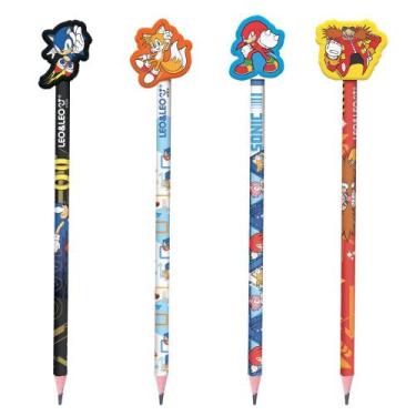 Imagem de Kit com 2 Lápis HB com Borracha na Ponta Sonic Sortidos  LeoLeo - leon