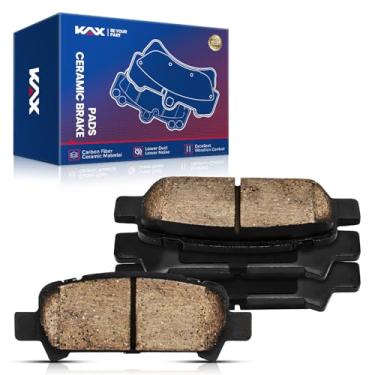 Imagem de KAX Pastilhas de freio traseiras de cerâmica para Subaru Outback 2000-2004, Forester 1998-2003, Impreza 1999-2003, Legacy 2000-2009, Baja 2003-2006, baixo ruído e pouca poeira, conjunto com 4